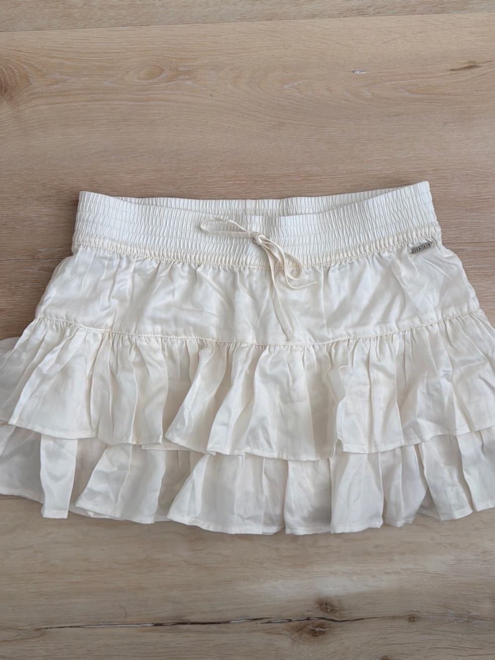 PINK Victoria's Secret Cream Tiered Ruffle Mini Skirt